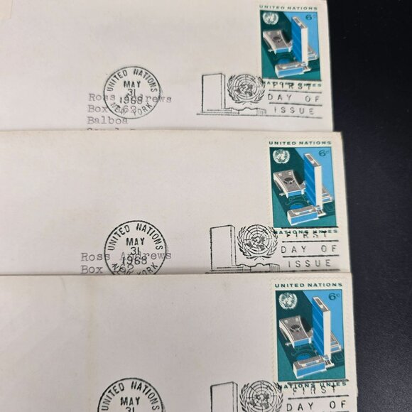 United Nations 1968 First Day Of Issue 6¢ Stamps Envelopes Lot LI3004 - Picture 4 of 6